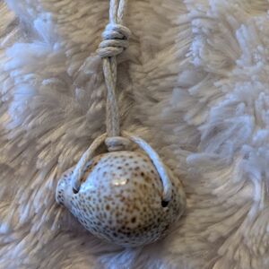 Beige and Brown Shell Pendant Necklace